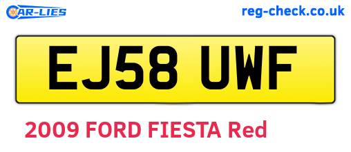 EJ58UWF are the vehicle registration plates.