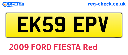EK59EPV are the vehicle registration plates.