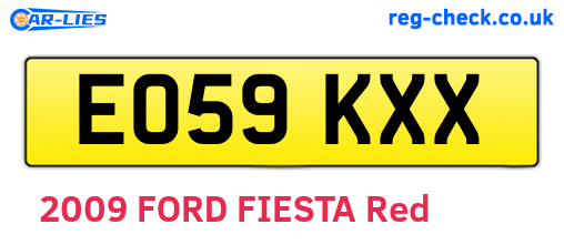 EO59KXX are the vehicle registration plates.