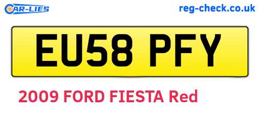 EU58PFY are the vehicle registration plates.