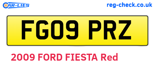 FG09PRZ are the vehicle registration plates.