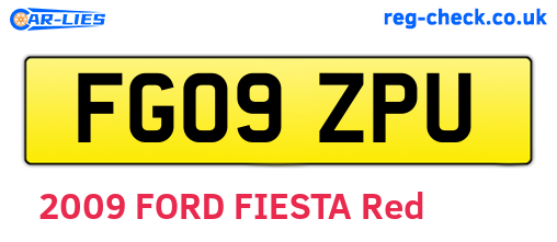FG09ZPU are the vehicle registration plates.