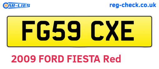 FG59CXE are the vehicle registration plates.