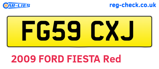 FG59CXJ are the vehicle registration plates.