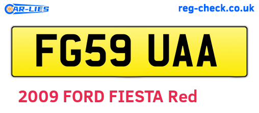 FG59UAA are the vehicle registration plates.