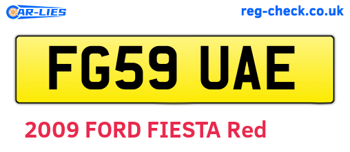 FG59UAE are the vehicle registration plates.