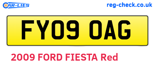 FY09OAG are the vehicle registration plates.