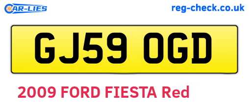 GJ59OGD are the vehicle registration plates.