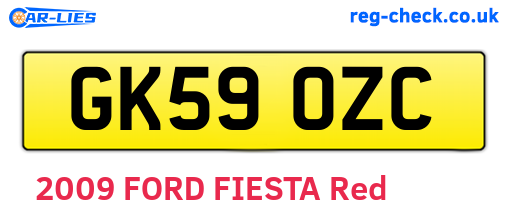 GK59OZC are the vehicle registration plates.
