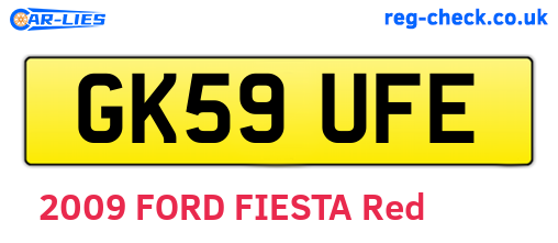 GK59UFE are the vehicle registration plates.