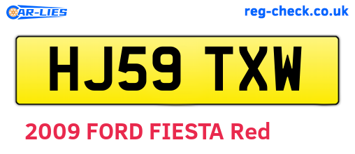 HJ59TXW are the vehicle registration plates.
