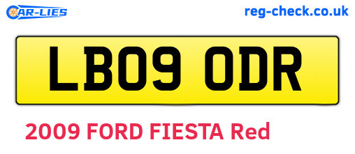 LB09ODR are the vehicle registration plates.