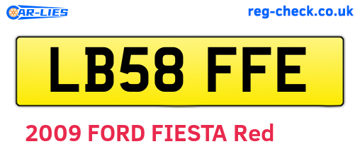 LB58FFE are the vehicle registration plates.