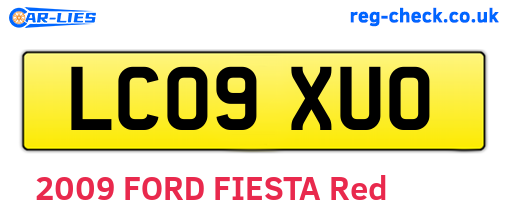 LC09XUO are the vehicle registration plates.