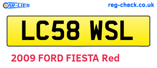 LC58WSL are the vehicle registration plates.