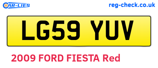 LG59YUV are the vehicle registration plates.