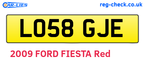 LO58GJE are the vehicle registration plates.