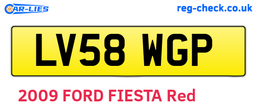 LV58WGP are the vehicle registration plates.