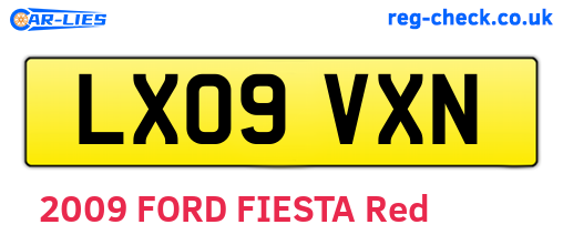 LX09VXN are the vehicle registration plates.
