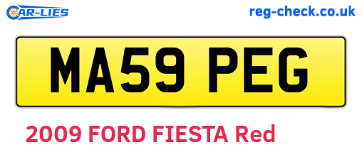MA59PEG are the vehicle registration plates.