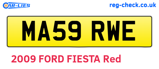 MA59RWE are the vehicle registration plates.