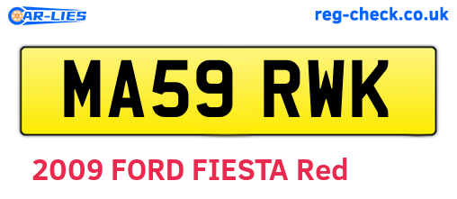 MA59RWK are the vehicle registration plates.