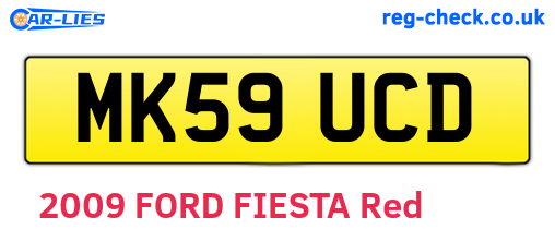 MK59UCD are the vehicle registration plates.