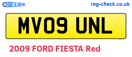 MV09UNL are the vehicle registration plates.