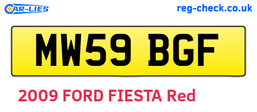 MW59BGF are the vehicle registration plates.