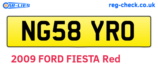 NG58YRO are the vehicle registration plates.