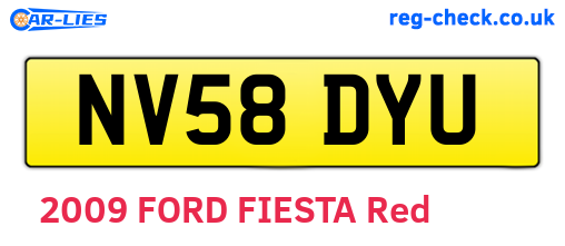 NV58DYU are the vehicle registration plates.