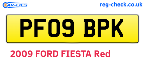 PF09BPK are the vehicle registration plates.