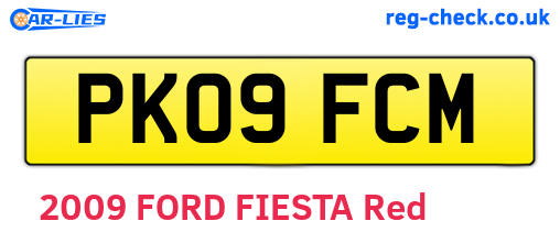 PK09FCM are the vehicle registration plates.