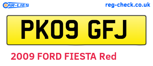 PK09GFJ are the vehicle registration plates.
