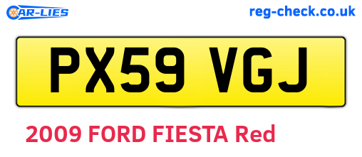 PX59VGJ are the vehicle registration plates.