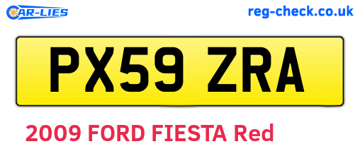 PX59ZRA are the vehicle registration plates.