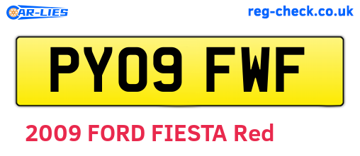 PY09FWF are the vehicle registration plates.