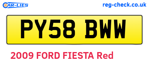 PY58BWW are the vehicle registration plates.