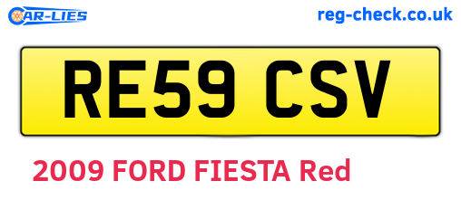 RE59CSV are the vehicle registration plates.