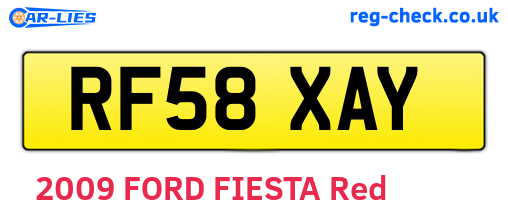 RF58XAY are the vehicle registration plates.