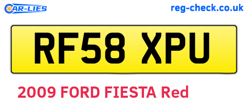 RF58XPU are the vehicle registration plates.