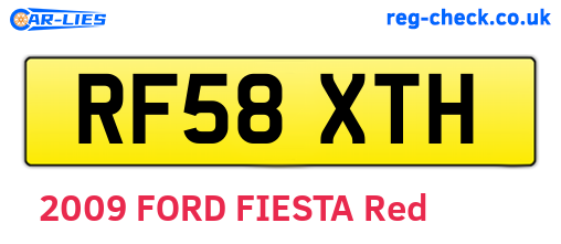 RF58XTH are the vehicle registration plates.