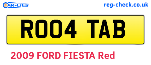 RO04TAB are the vehicle registration plates.