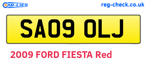 SA09OLJ are the vehicle registration plates.