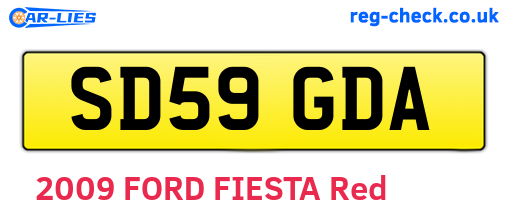 SD59GDA are the vehicle registration plates.
