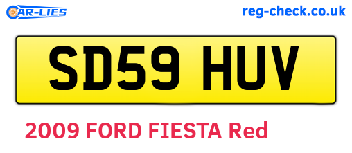 SD59HUV are the vehicle registration plates.