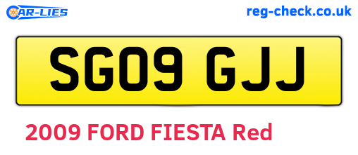 SG09GJJ are the vehicle registration plates.