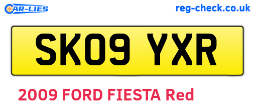 SK09YXR are the vehicle registration plates.
