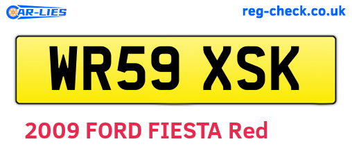 WR59XSK are the vehicle registration plates.
