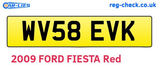WV58EVK are the vehicle registration plates.